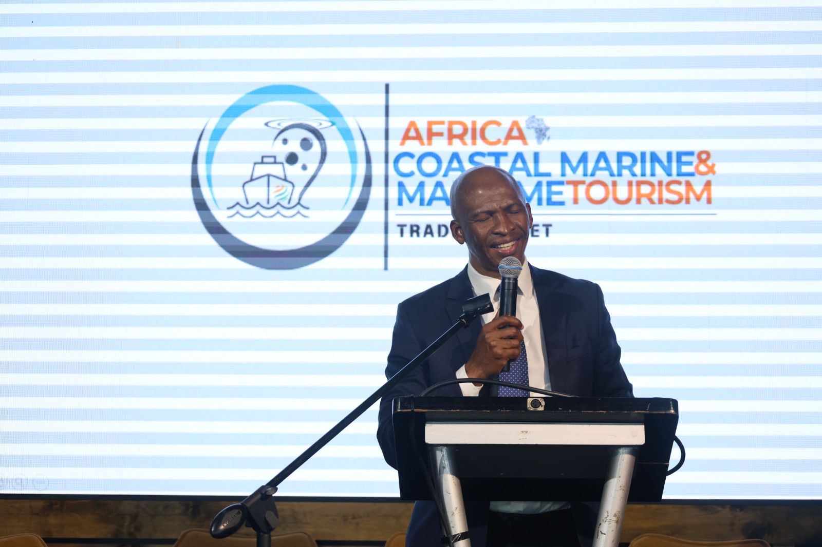 Industry leader addressing the Africa Coastal Marine and Maritime Tourism Trade Market